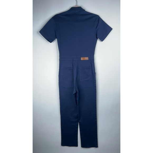 Rivet Utility Navy Jumpsuit The Worker Short Sleeve Classic Chic Neutral Size XS - Picture 2 of 14